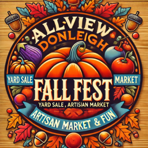 DALL·E 2024-08-16 19.14.01 - A vibrant and festive graphic for an event titled 'Allview Donleigh Fall Fest_ Yard Sale, Artisan Market and Fun'. The design should feature autumn-th
