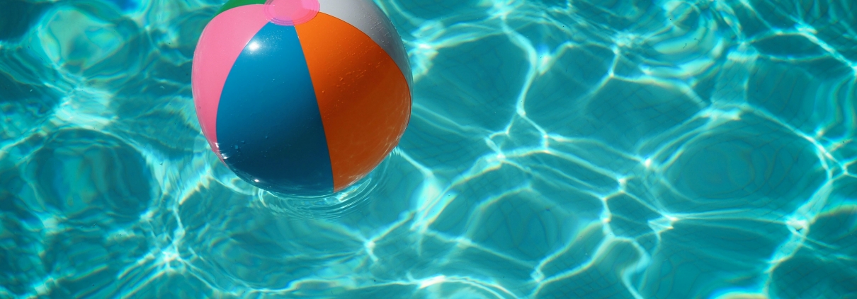 white and multicolored beach ball
