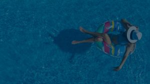 woman in pool