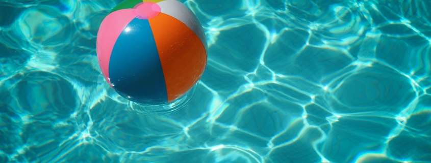 white and multicolored beach ball