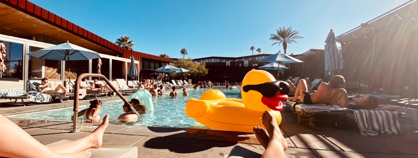 man and woman near pool