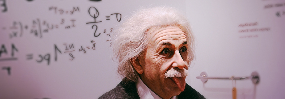 Albert Einstein licking tongue