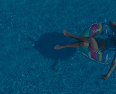 woman in pool