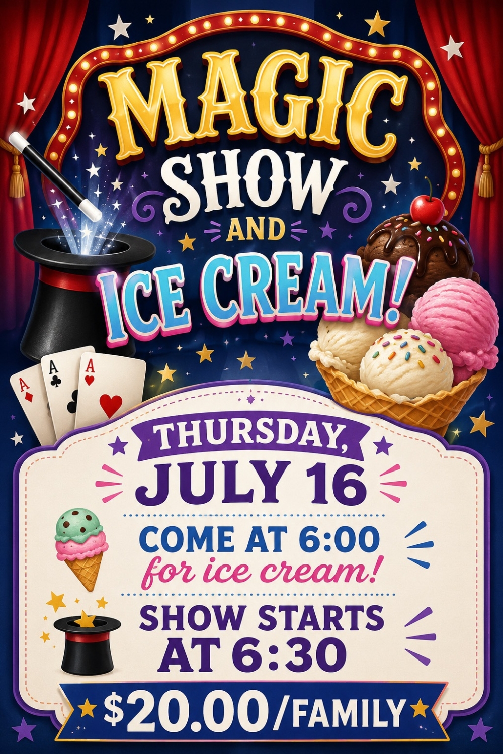 Magic Show and Ice Cream 2026