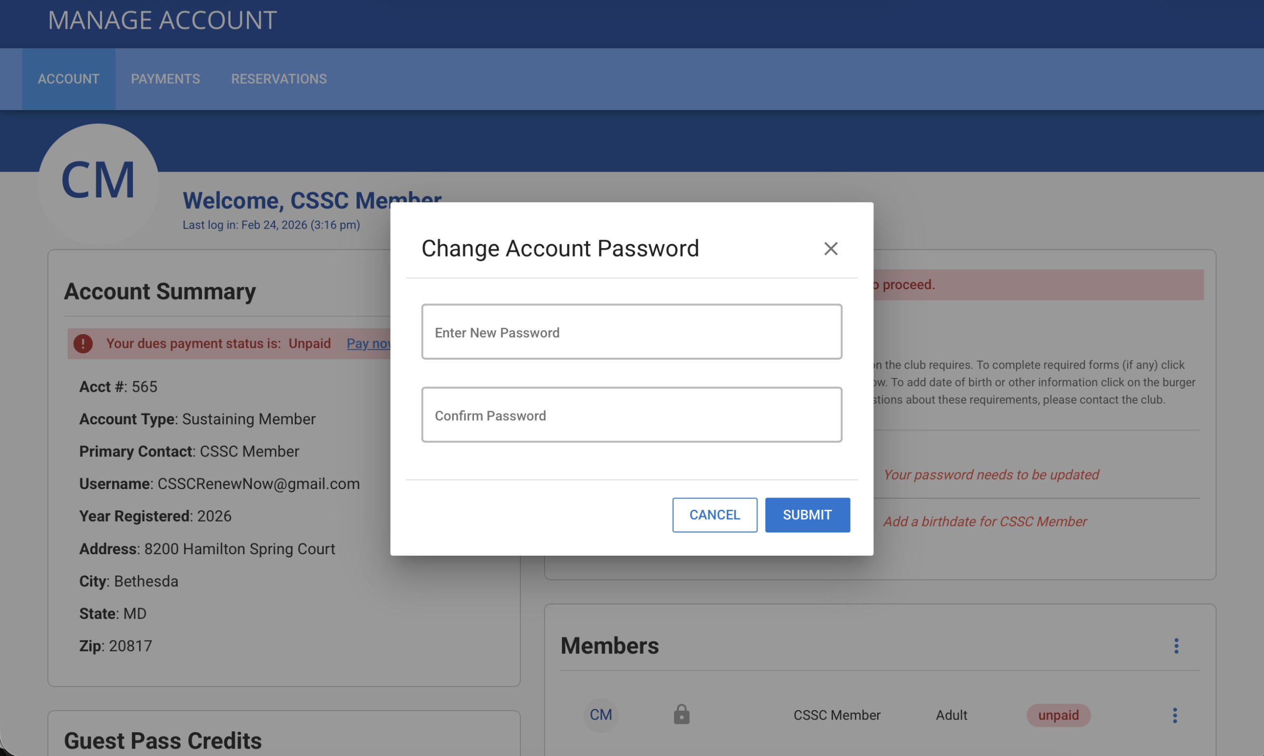 Change_Password Visual to show how to change password