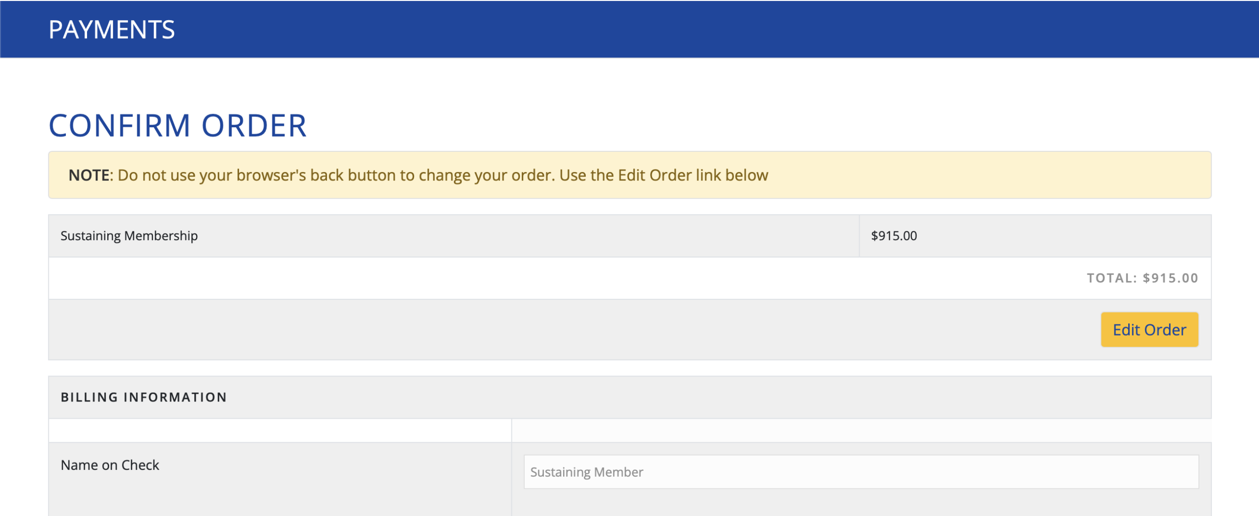 Check_Payment Visual to show a sample of a check payment