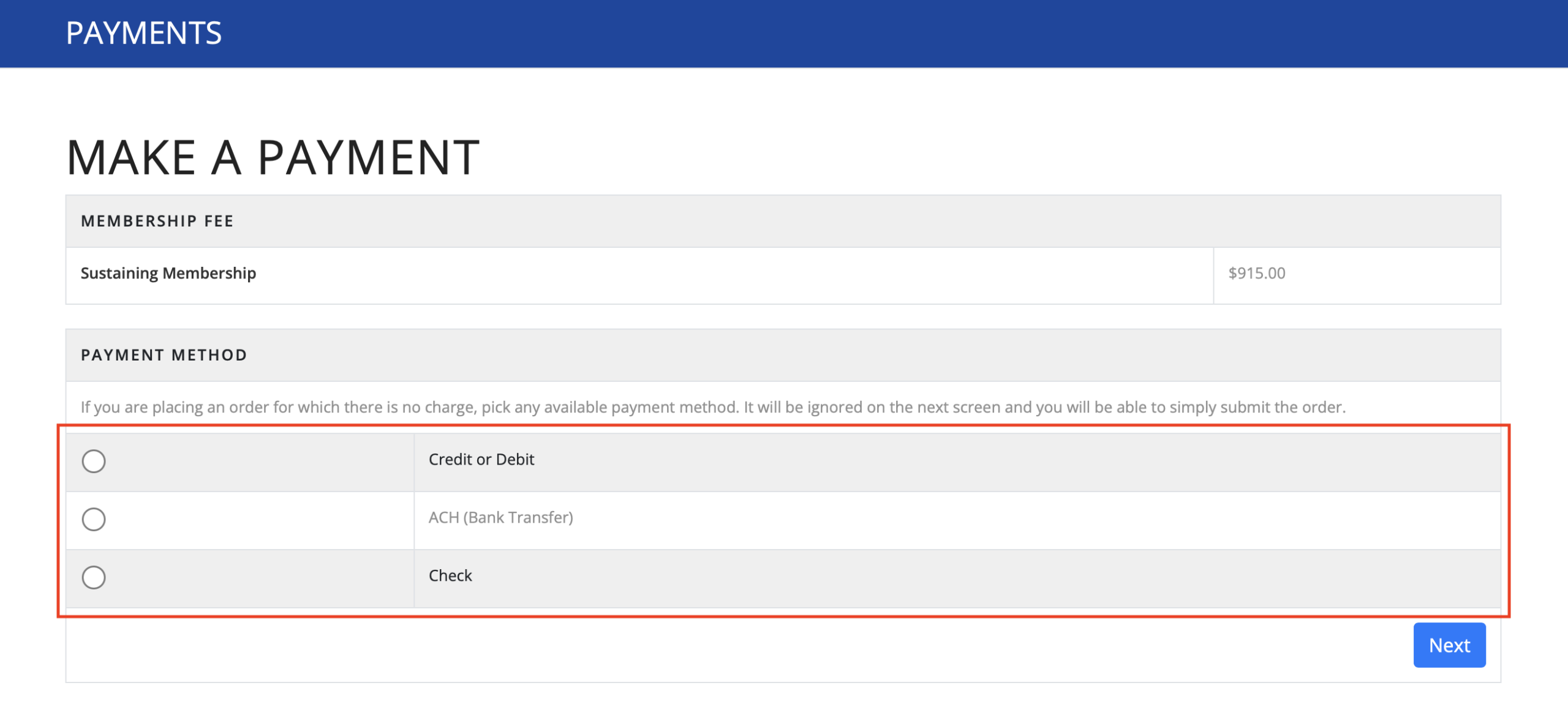 Select_Payment_Type Showing how to slect your payment method